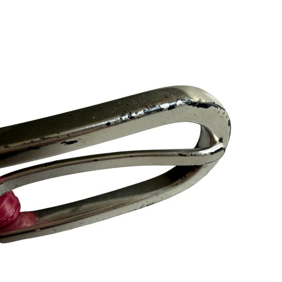 Lauren Ralph Lauren Snake Embossed Italian Leather Belt Women's Medium Pink - Picture 8 of 10